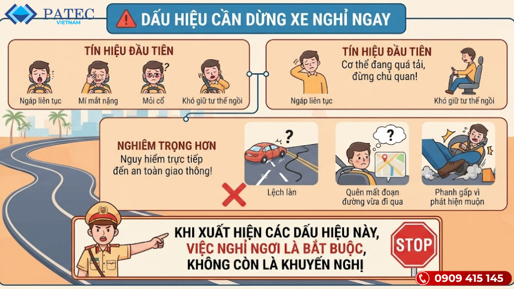 dau hieu can dung xe nghi ngay